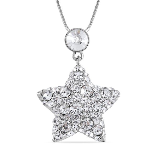 Wei&szlig;er Kristall Halskette ca. 70 cm