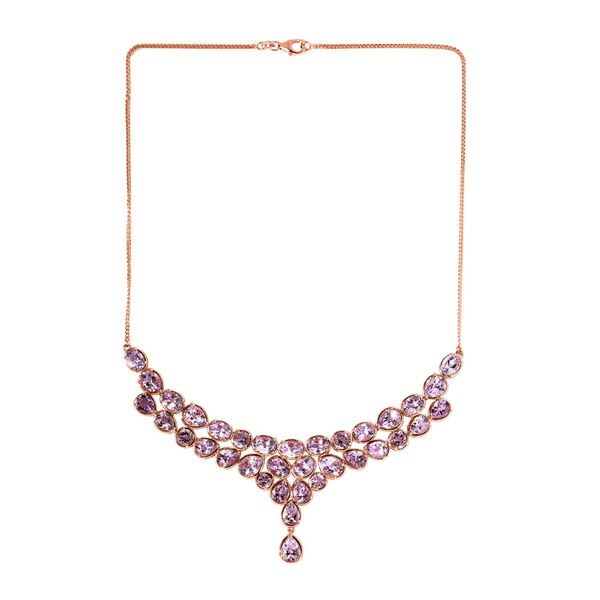 Rose de France Amethyst Collier, ca. 45 cm, 925 Silber ros&eacute;vergoldet ca. 35.67 ct image number 5