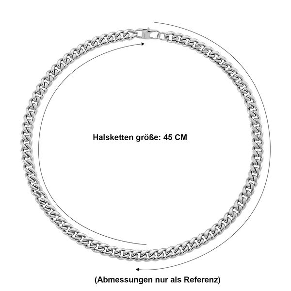 DESIGNER INSPIRIERT Panzer 316L Edelstahl Halskette ca. 45 cm ca. 55,70g, Silberfarben image number 7