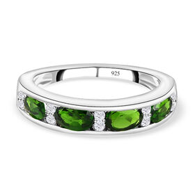 Natürlicher Chromdiopsid und Zirkon-Ring - 1,21 ct.