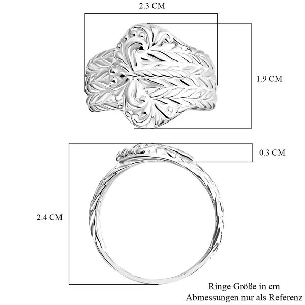 Royal Bali - D Joy 925 Silber Padian Schnalle Ring (Größe 21.00) ca. 6,10g image number 5