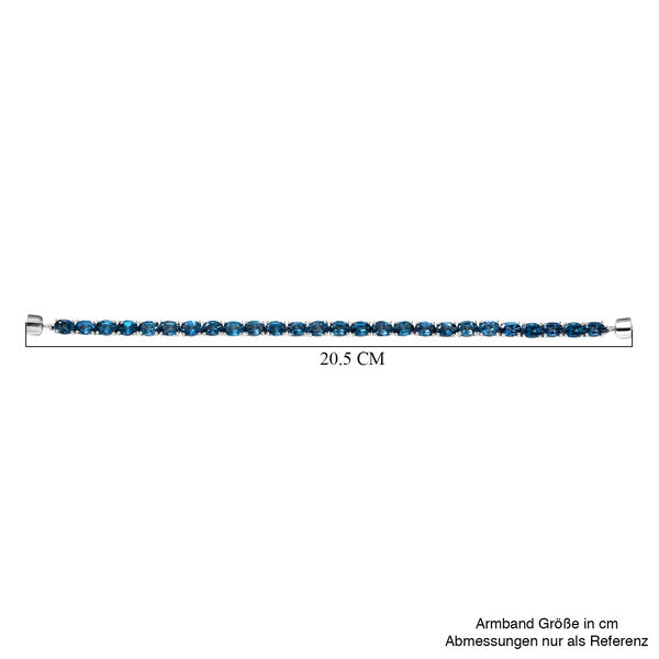 EXKLUSIVES ANGEBOT London Blau Topas Armband ca. 20 cm 925 Silber rhodiniert ca. 25.35 ct image number 5