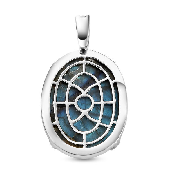 Labradorit-Anhänger, 925 Silber platiniert ca. 53,36 ct image number 5