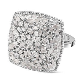 Wei&szlig;er Diamant-Ring, 925 Silber platiniert (Gr&ouml;&szlig;e 19.00) ca. 1.00 ct