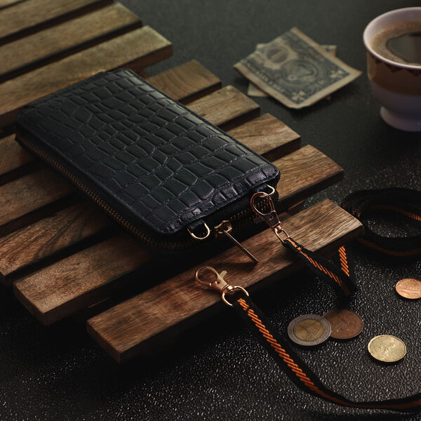 Brieftasche aus echtem Leder, Gr&ouml;&szlig;e 17,7x2,5x10 cm, Dunkelblau image number 2