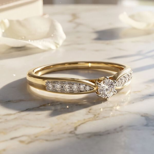 LUXURIANT DIAMOND - Lab Grown Diamant SI-GH Ring 925 Silber 750 Gelbgold vermeil (Gr&ouml;&szlig;e 18.00) ca. 0,26 ct image number 1