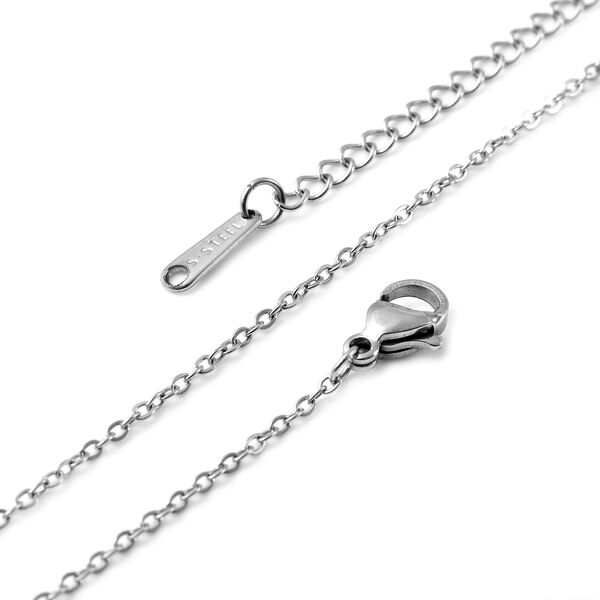 Perlmutt-Halskette, 50 cm, Edelstahl image number 5