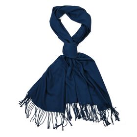 Eleganter Schal mit Fransen, 65x180 cm, Mitternachtsblau