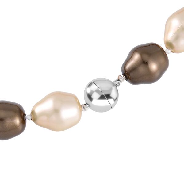 Mehrfarbige Muschelkernperlen Halskette, 50cm image number 4