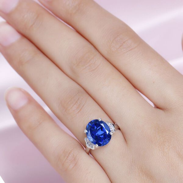 Ceylonfarbener Quarz und Zirkon-Ring, 925 Silber platiniert - 5,37 ct.  image number 3