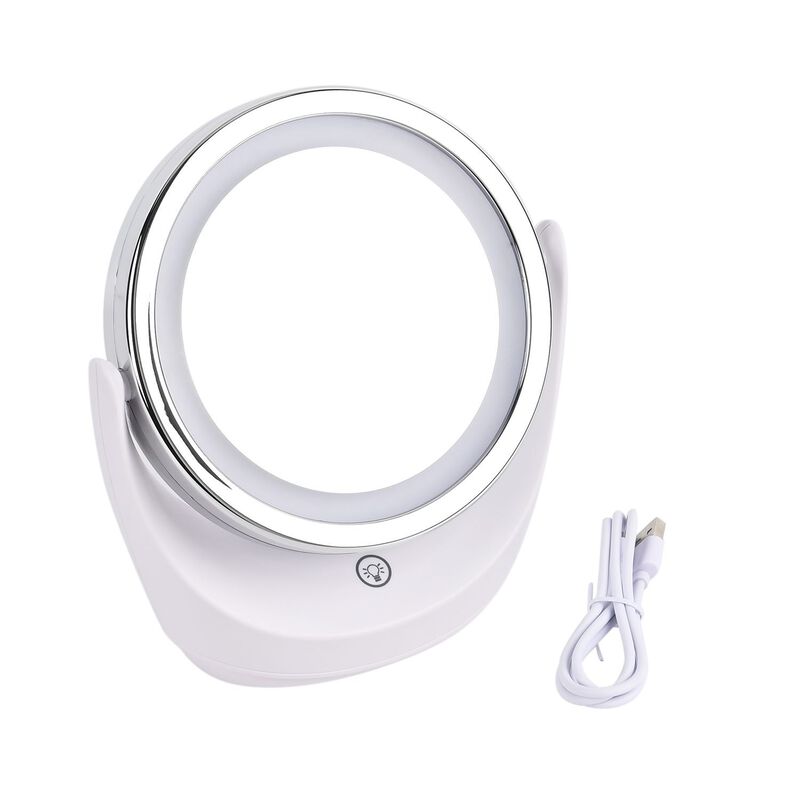 Kosmetikspiegel mit LED Beleuchtung, wiederaufladbarer Akku, Weiß image number 0