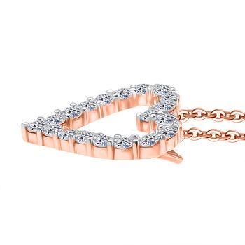 LUXURIANT SGL zertifizierter SI-GH Labor Diamant Anh&auml;nger mit 45cm Kette, 925 Silber 750 Ros&eacute;gold Vermeil - 1 ct.