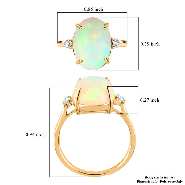 LUXORO AAA Nat&uuml;rlicher. &auml;thiopischer Welo Opal und Diamant Ring in 585 Gold - 3,60 ct. image number 6