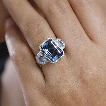 London Blautopas und himmelblauer Topas Ring - 11,24 ct.