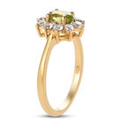 Natürlicher Peridot und Zirkon Ring 925 Silber vergoldet  ca. 0,99 ct image number 4