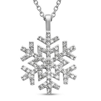 Wei&szlig;e Kristall-Halskette, 50 cm, 0,20 ct.