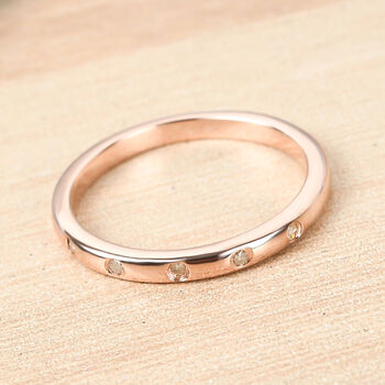 Schlichter, funkelnder Bandring, ros&eacute;vergoldet