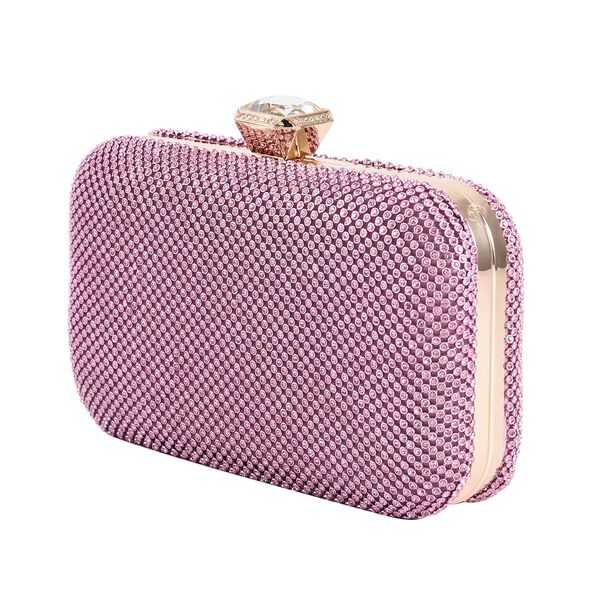 Moderne Clutch mit Kristallverzierung, 20x4x2 cm, Rosa image number 7