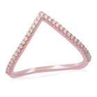 LUSTRO STELLA - weißer Zirkonia-Ring, 925 Silber rosévergoldet (Größe 20.00) ca. 0,29 ct