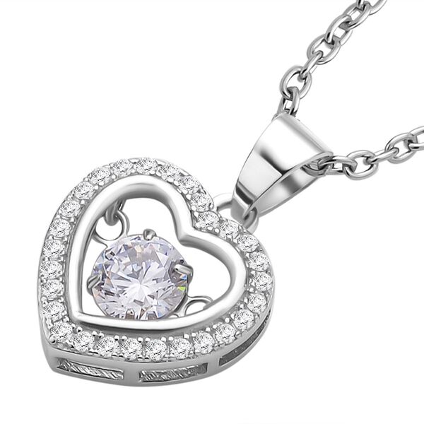 Wei&szlig;er Zirkonia-Anh&auml;nger mit Kette - 1,02 ct. image number 4