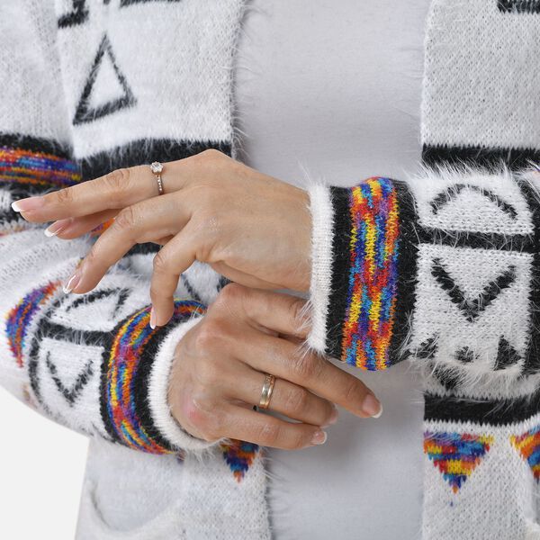 Tamsy - Kuschelweicher, langer Cardigan mit Kapuze und Taschen, 110x82cm, wei&szlig; image number 8