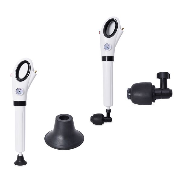 Manueller Druckluft-Abflussreiniger mit 4 Aufs&auml;tzen, f&uuml;r Toilettenabfl&uuml;sse, Waschbecken im Bad & Sp&uuml;lbecken image number 1