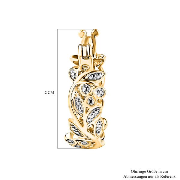 ALLORO vergoldete Silber-Creolen mit Diamantakzenten image number 5