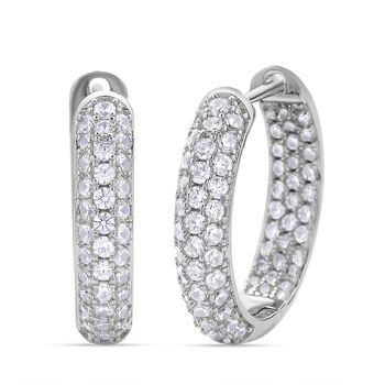 Wei&szlig;e Zirkonia-Creolen, Silberfarben