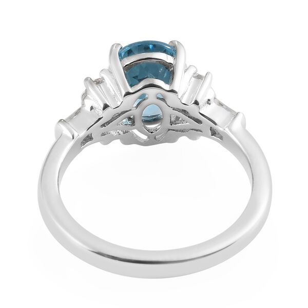 Blautopas Ring 925 Silber Platin-&Uuml;berzug image number 5