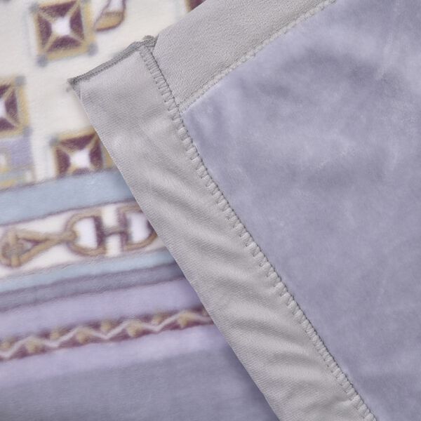 Wolkenweiche Decke mit floralem Muster, 200x230cm, lila image number 4