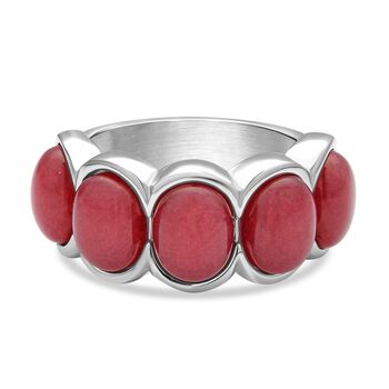 Roter Achat-Ring, reiner Edelstahl (Gr&ouml;&szlig;e 16.00) ca. 5,00 ct