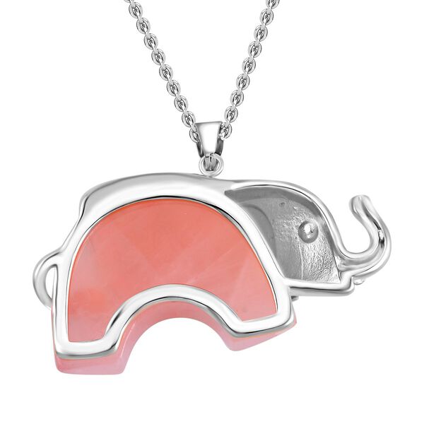 Rosenquarz, Schwarzer Kristall Halskette ca. 50 cm Reiner Edelstahl ca. 10,50 ct. image number 5