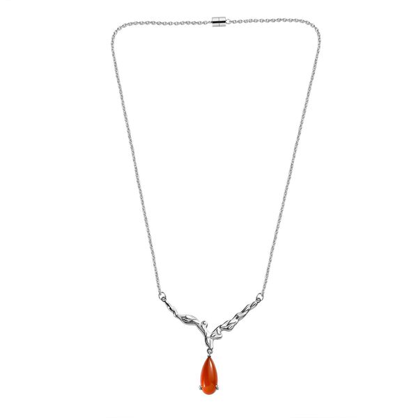 Orange Onyx Halskette, 45 cm - 5,45 ct. image number 4