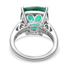Smaragd-Triplett-Quarz und weißer Zirkon-Ring, 925 Silber platiniert  ca. 7,42 ct image number 4
