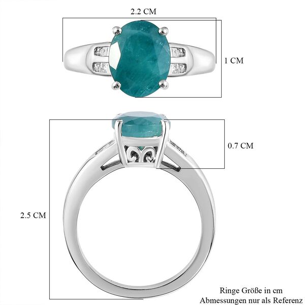 Grandidierit und wei&szlig;er Diamant-Ring, 925 Silber platiniert  ca. 2,99 ct image number 7