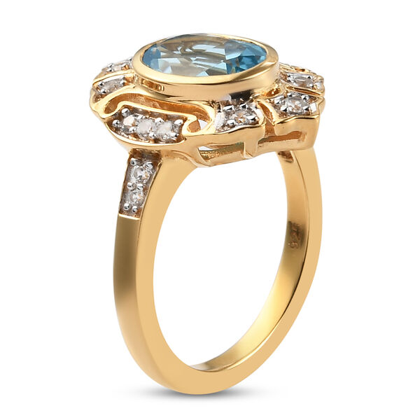 Schweizer Blautopas und Zirkon Ring, ca. 2,65 ct image number 5