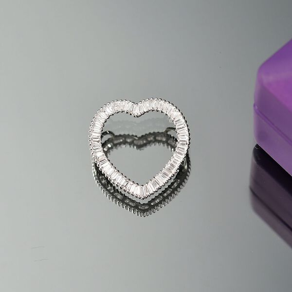 VS Diamant Herz Anhänger in 950 Platin - 0,42 ct. image number 3
