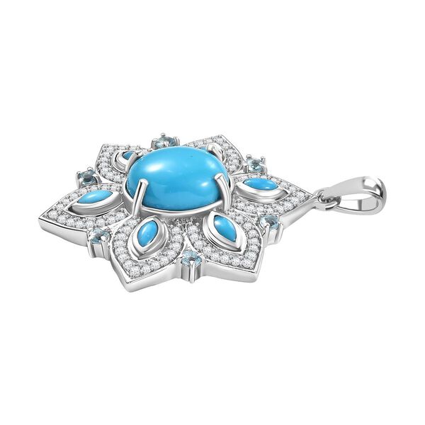 Sleeping Beauty Türkis, Paraiba Apatit und Zirkon Anhänger - 4,33 ct. image number 4