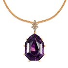 Afrikanischer Amethyst und wei&szlig;er Zirkon Anh&auml;nger mit Kette, 925 Silber vergoldet ca. 50.23 ct