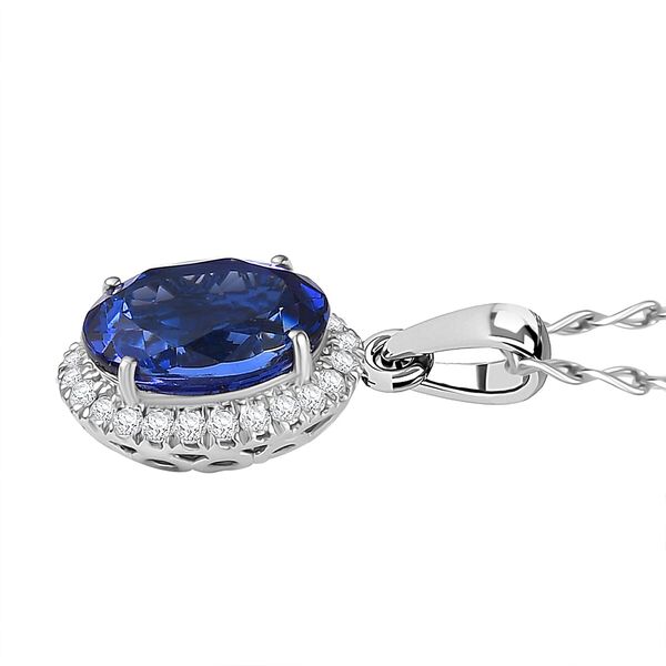 Rhapsody AAAA Tansanit, Wei&szlig;er Diamant Schmuckset ca. 50 cm 950 Platin ca. 3.04 ct image number 3