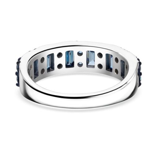 Lab Grown Blauer Diamant SI Ring 925 Silber platiniert (Größe 18.00) ca. 1,11 ct image number 3