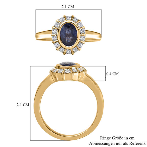 Masoala Saphir und Zirkon Ring, ca. 1,27 ct. image number 7