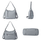 Handtasche aus 100% echtem Leder mit abnehmbarem Riemen, Grau  image number 3
