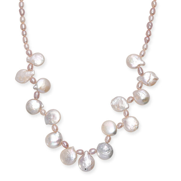 AA wei&szlig;e S&uuml;&szlig;wasser Perle Halskette, 45 cm