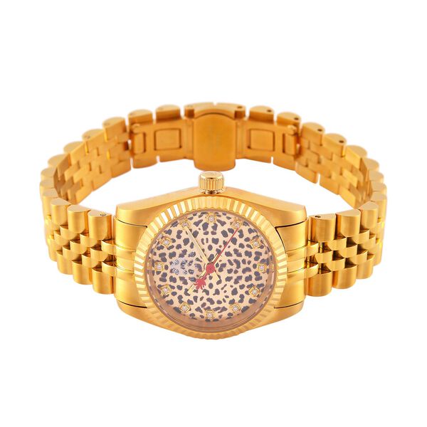 WILLIAM HUNT Moissanit-Akzent-Uhr, Schweizer Uhrwerk und silbernem Schneeleoparden-Zifferblatt image number 4