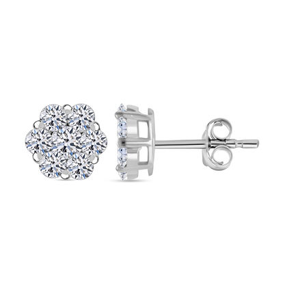 LUXURIANT DIAMOND - Lab Grown Diamant SI-GH Ohrringe 925 Silber platiniert ca. 0.50 ct