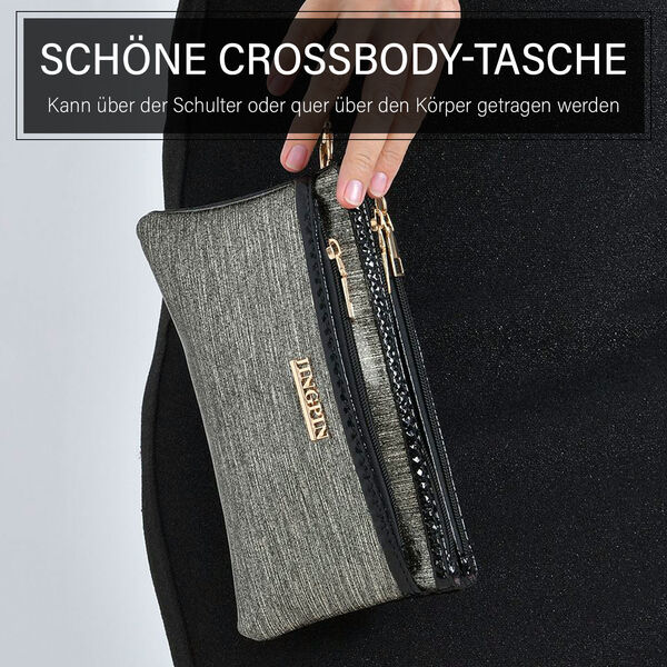 Stylische Sling Crossbody Tasche, Gold image number 2