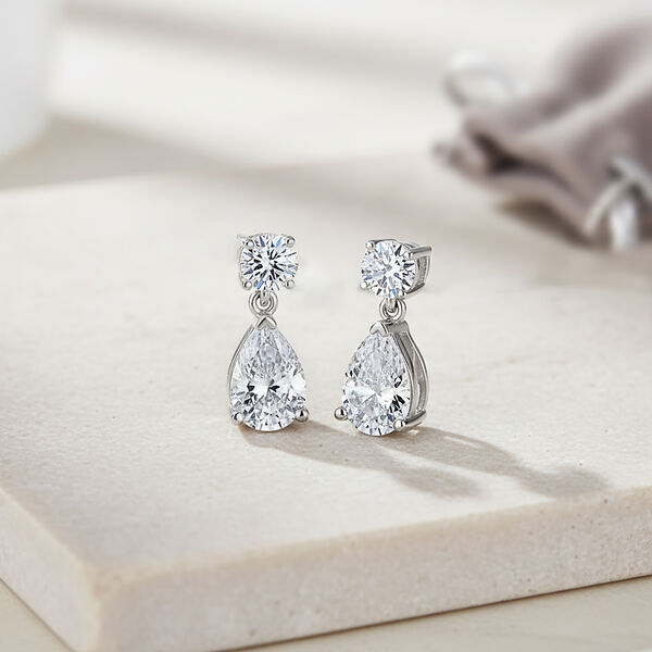 LUXURIANT SGL zertifizierte VS-EF Labor Diamant Ohrringe in 950 Platin - 2 ct. image number 1