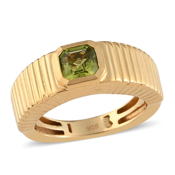 Natürlicher Peridot Ring 925 Silber vergoldet  ca. 0,68 ct image number 4