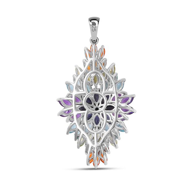 AA Paraiba-Apatit, Afrikanischer Amethyst Anh&auml;nger 925 Silber rhodiniert ca. 5,74 ct. image number 5